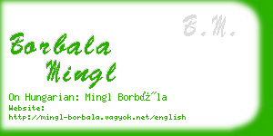 borbala mingl business card